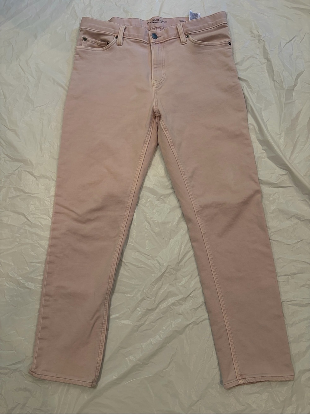 Banana Republic Traveler Pants Men's 33x30 Light Tan Slim Fit